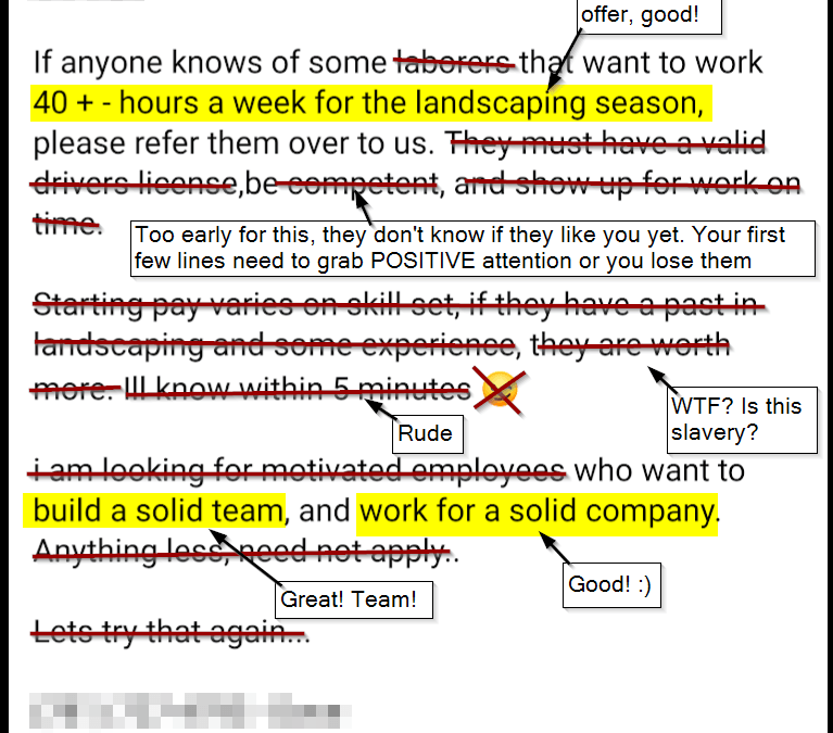 How NOT to hire landscaping employees